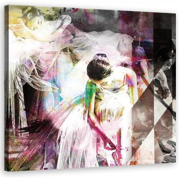 Toile Ballerine Aquarelle 30x30 Rose