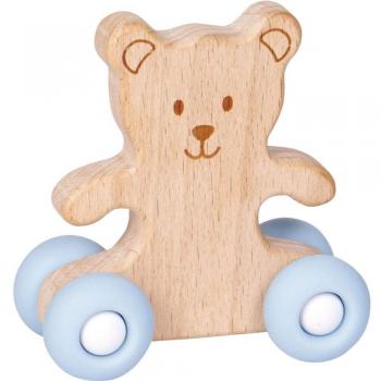 COPPENRATH DIE SPIEGELBURG Schnuffeltuch 15821 Schiebe‑Teddy aus Holz BabyGlück, hellblau