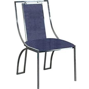 CoteCoso – Pack de 2 chaises Catarina en velours argenté, pieds métalliques