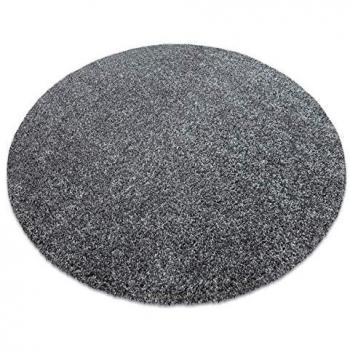 Tappeto Moderno Lavabile Ildo Cerchio Antracite Grigio Rotondo 120 cm