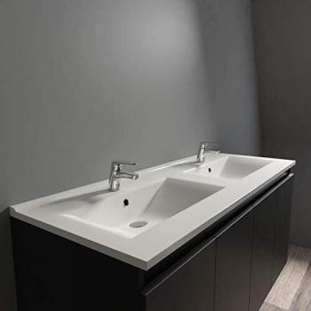 Ceraplan Plan double vasque en céramique – 120 cm