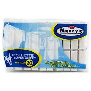 Confezione di 20 Molletti Bianchi MAURY'S