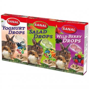 Sanal Knaagdier 3-Pack Druppels Yoghurt/Salade/Wilde Bessen 3 x 45 gr