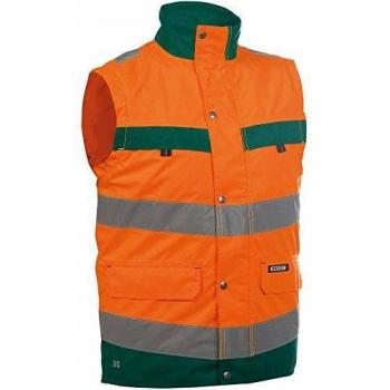 Warnschutz Weste Dassy Bilbao, Größe S, Neonorange/Flaschengrün