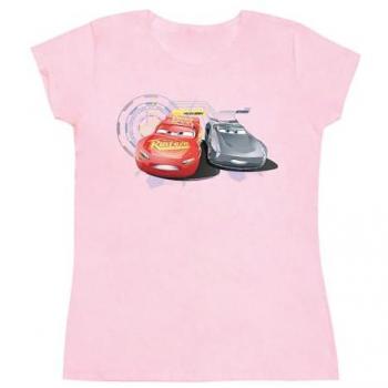 Disney Women’s Cars Lightning vs Storm Baby Pink Tee (Size S)