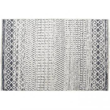 DKD Home Decor Polsterteppich – Weiß/Grau, 120 × 180 cm, 1 cm (Baumwolle/Polyester)