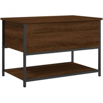 Banc déco chêne marron avec étagère 70 cm