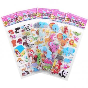 Kids' 3D Cartoon Stickers for Birthday Fun