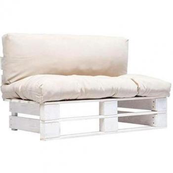 Garden Pine Pallet Sofa – Soft Sand Cushion Design
