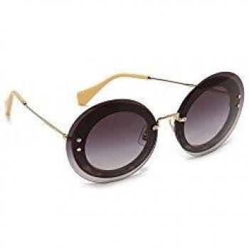 Miu Miu Women’s Designer Sunglasses in Black with Fabric Leopard Accents