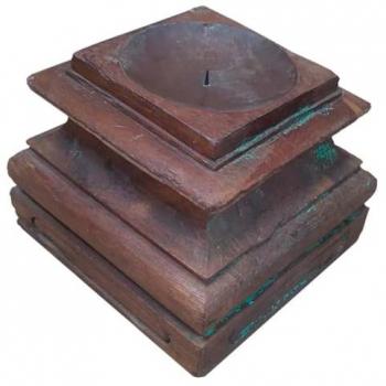 WANDERLUST DECO Candelabro de Madera Marrón 26x26x23hcm
