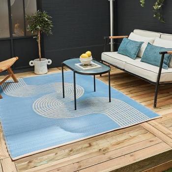 Reversible Waterproof Plastic Outdoor Rug for Garden Patio Balcony Camping