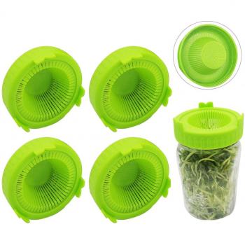 4Pcs Silicone Sealing Sprout Lid for Mason Jars