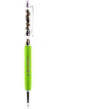Black‑Ink Mineral Pen, Apple Green, ABIJOUX Boulder Opal