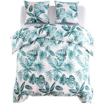 Set di Copripiumini Motivo Foglia Verde 200x220