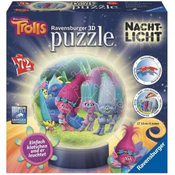 12195 Ravensburger 3D Trolls Puzzle: 72‑Teile‑Ball mit Nachtlicht