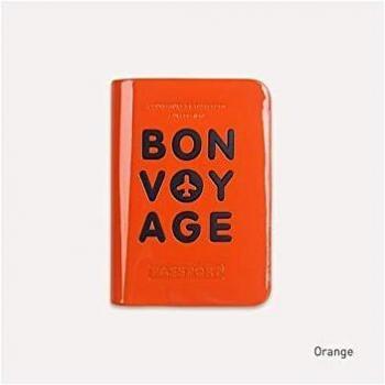 Porte passeport voyage orange