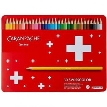 Etui métal de 30 Crayons de couleur Swisscolor Assortis