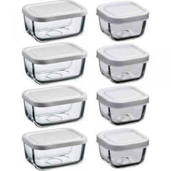 Pasabahce Set de 8 Tazones de Vidrio para Almacenamiento