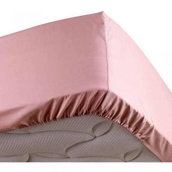 Drap housse 140 x 190 cm coton percale rose