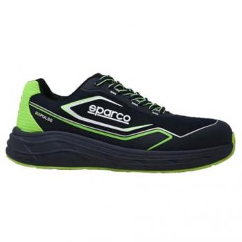 Calzado de Seguridad Sparco Impulse ESD S1P Talla 45 Azul Marino/Verde Flúor