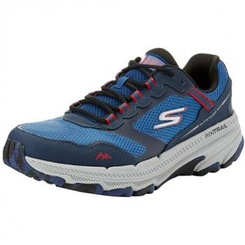 GO RUN Trail Altitude 2.0 Marble Rock 3.0 Runner Trainer – Navy Blue & Red, UK Size 7 – Leather & Textile