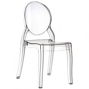 Sedie di Design FC4695, Set di 4 Sedie in Policarbonato, Trasparente, 4 Pezzi