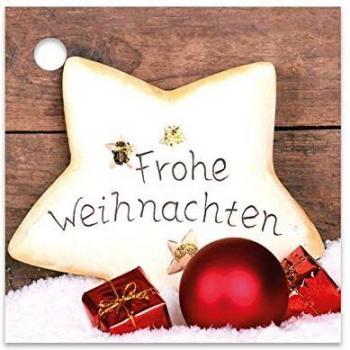 25er Pack Weihnachtsanhänger Stern 55 x 55 mm