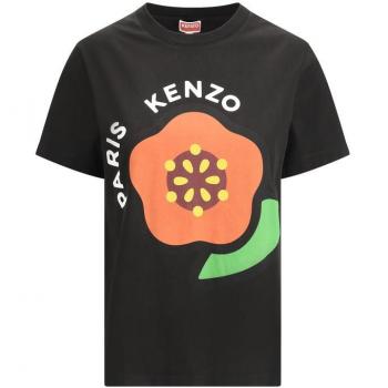 Kenzo Black Female XS Monogram Cotton T-Shirt