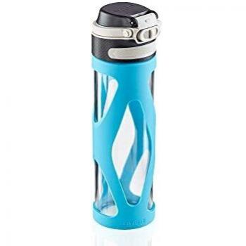 Leifheit Glas‑Sportflasche 600 ml – Filter für Frucht und One‑Hand‑Öffnung