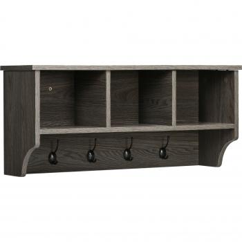 Perchero de Pared con Estante y Ganchos para Pasillo 80x24x35,5 cm