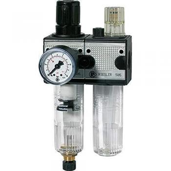 RIEGLER Wartungseinheit zweiteilig mit Polycarbonatbehälter Gewinde G 3/8 (CL 12 K-HA)