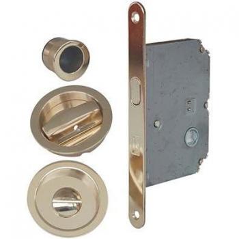 Serrure Ronde en Laiton Poli pour Porte Coulissante