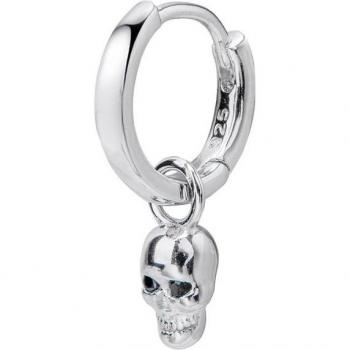 Earcandy Piercing Aro de Calavera, Plata Bañada en Rodio