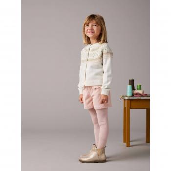 Short de pana para niña en color rosa maquillaje con bolsillos