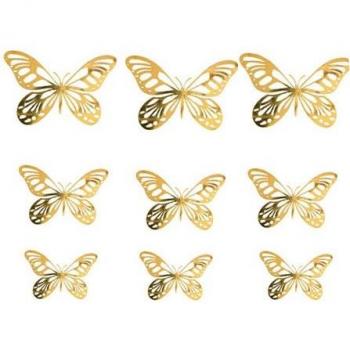 Elegant Gold & Silver Butterfly Art Wall Stickers – 12 Pack