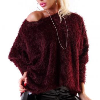 Stars Oversize Fledermaus Pullover Zottel kuschel Superflausch One Size