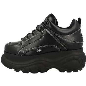 Bold Black Platform Lace‑Up Vegan Shoes – Women’s 5