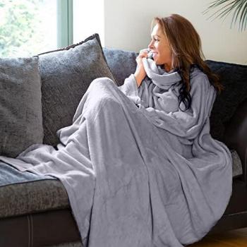 Oversized Sleeves & Pouch Pocket Blanket for Adults