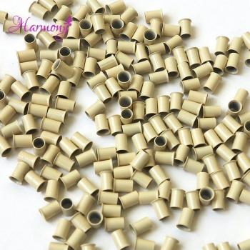 Tubes en cuivre évasés 6mm, 500 pièces, micro-anneaux pour extensions de cheveux blonds #13