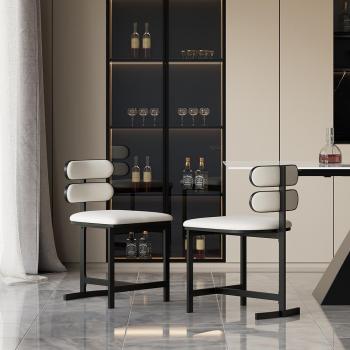 Set of 4 White Faux Leather Dining Room Chairs with Back Support
