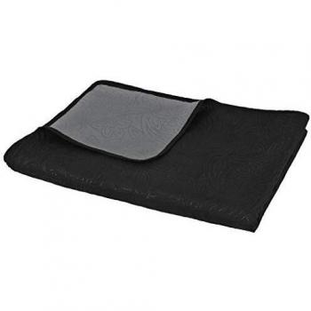 VidaXL Grey and Black Reversible Bedding 230x260 cm