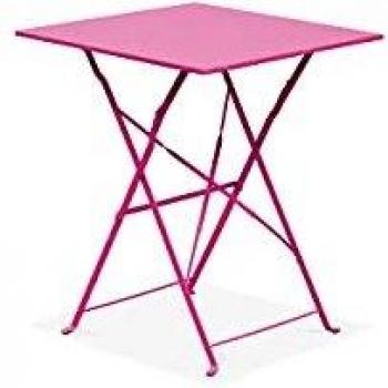 Table pliante de jardin Oviala Rose Carré 60x60cm – 2 sièges