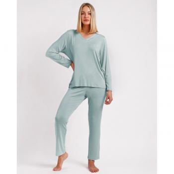 Pigiama Donna Satinato Verde Chiaro