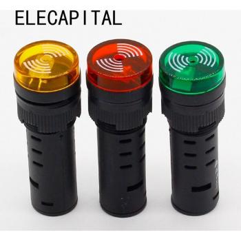 16mm Panel Mount Buzzer with LED Indicator 12V 24V 220V