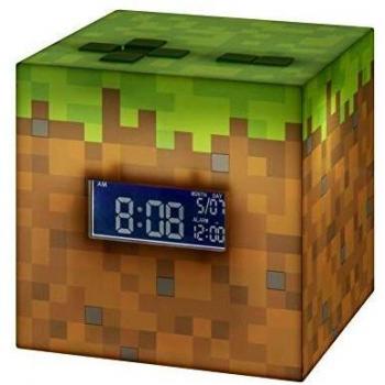 Licensed Minecraft Grass Block Digital LCD Alarm Clock Light Sounds #19