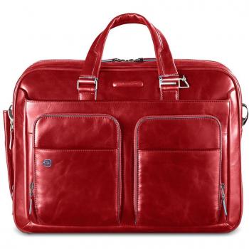 Piquadro Blue Square Executive Briefcase 39cm Red