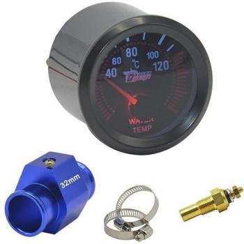 Dragon 52mm Black Shell Temperature Gauge 40-120°C with White Light