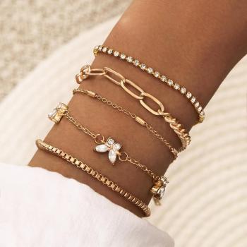 Bohemian Friendship Multilayer Butterfly Chain Bracelet