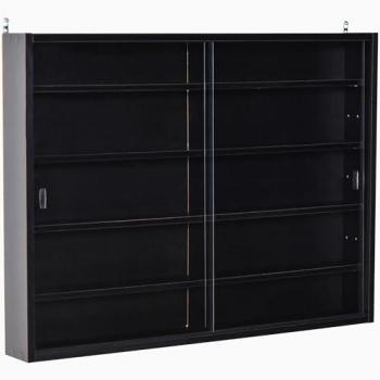 Vitrine de collection murale HOMCOM, étagères réglables, 80 x 9,5 x 60 cm, noir